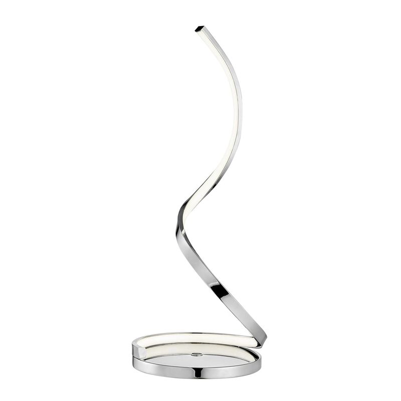 Modern Spiral Table Lamp Chrome Metal Dimmable Integrated LED