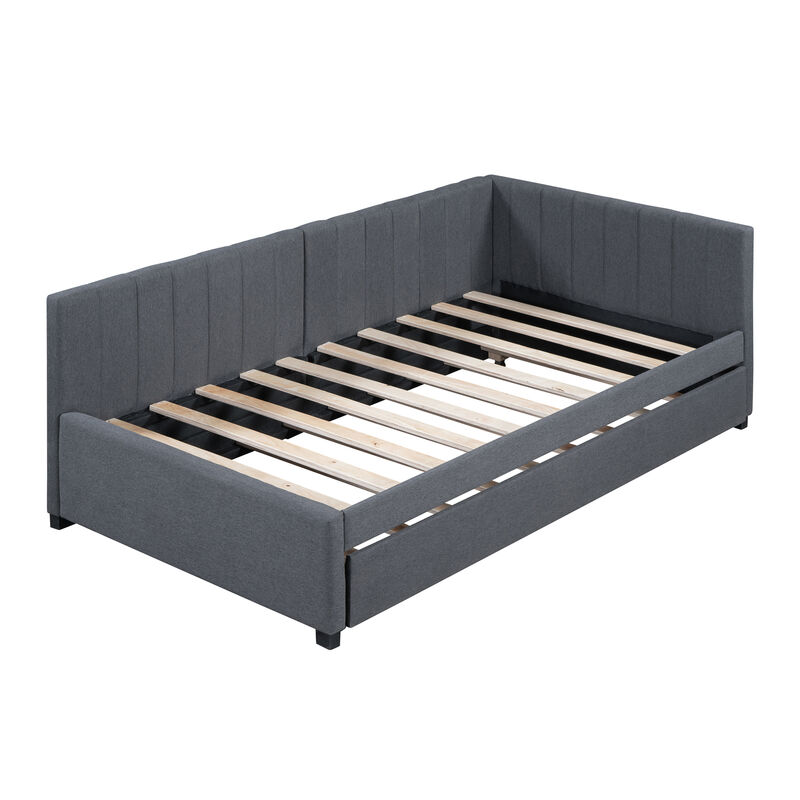 Merax Upholstered Daybed Bed Frame with Trundle