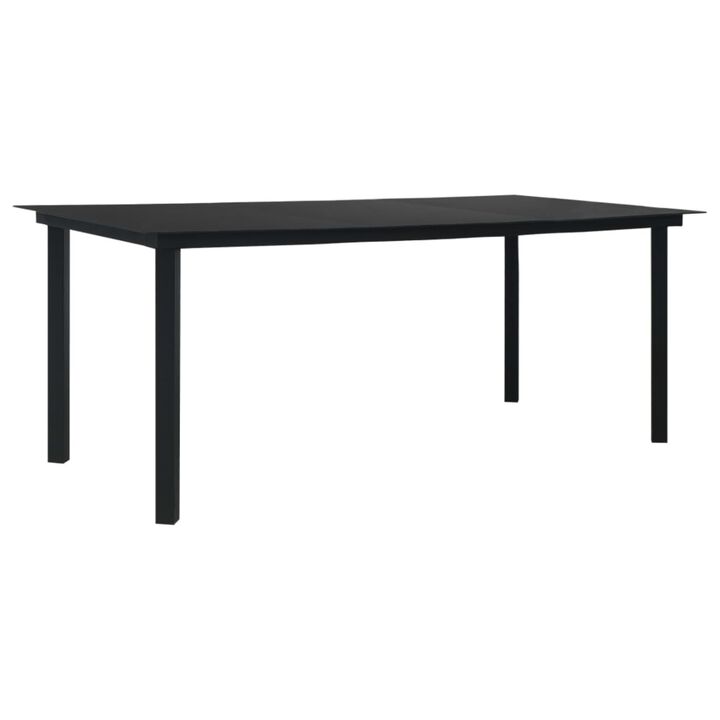 vidaXL 7 Piece Garden Dining Set Black Glass and Steel