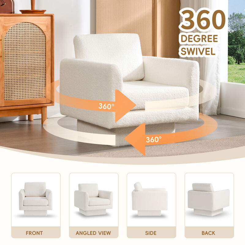 Merax 360 Degree Modern Teddy Swivel Accent Chair
