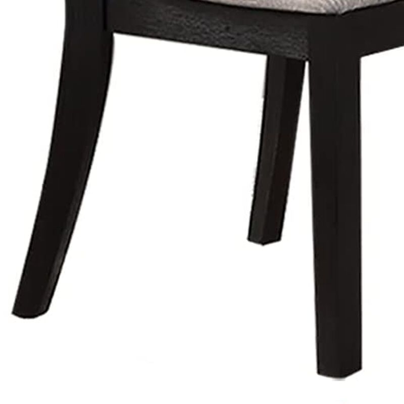 5 Piece Dining Set, Rectangular Table, 4 Chairs, Padded, Espresso Brown - Benzara