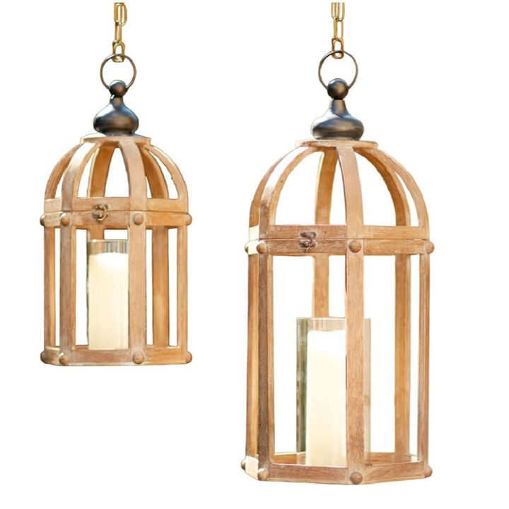 Set of 2 Lanterns for Home Décor, Outdoor Lighting, and Seasonal Decorations