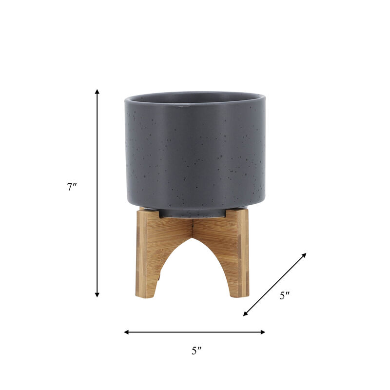 5" Planter W/ Wood Stand