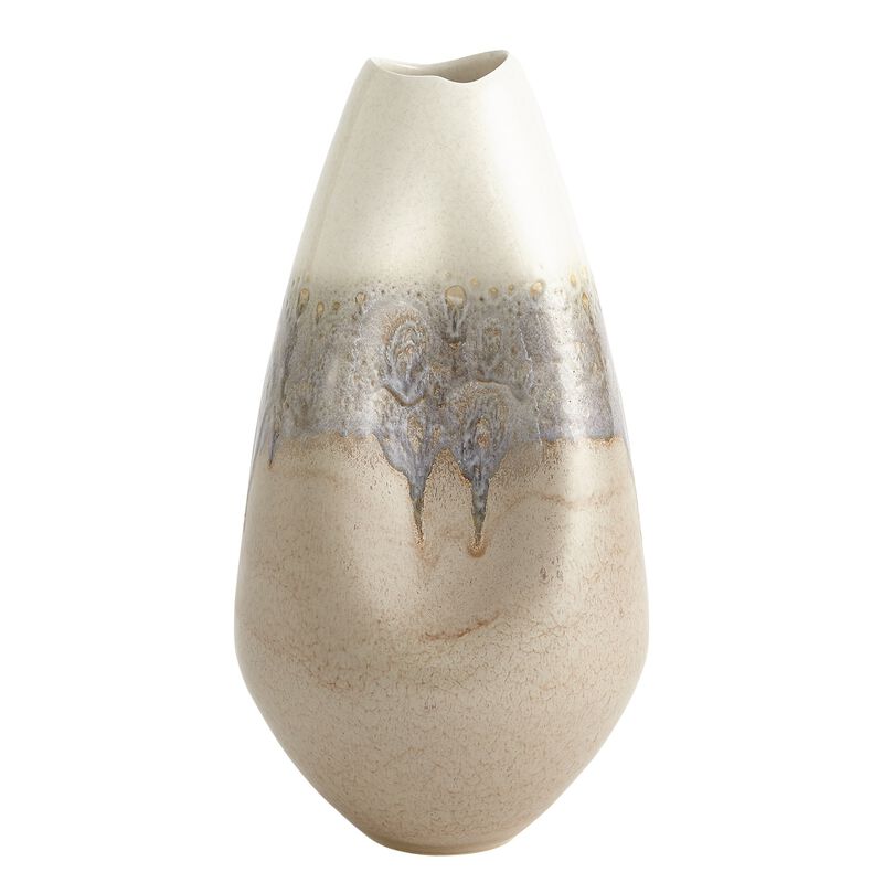Cream Rises Dented Vase