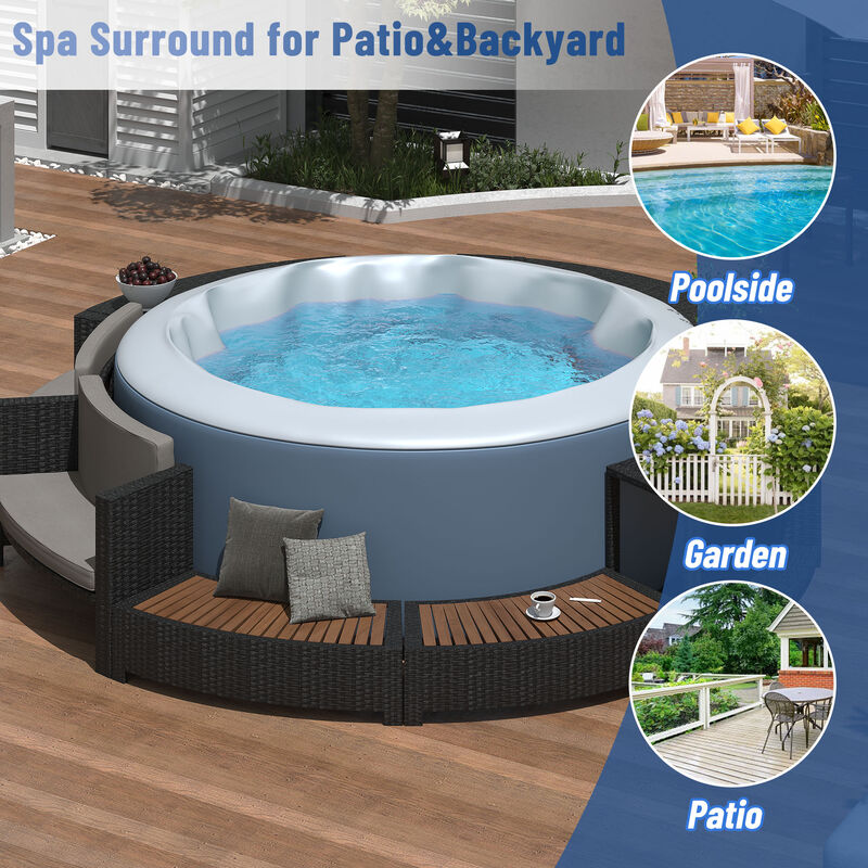 Merax Spa Frame Patio Rattan Sofa Set