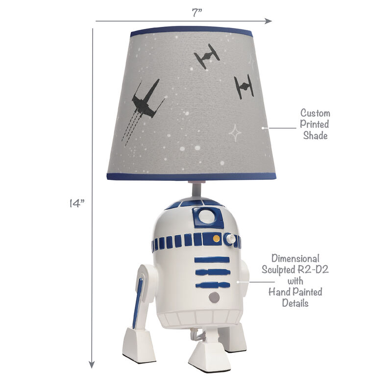 Lambs & Ivy Star Wars Classic Hand Painted R2-D2 Lamp with Shade & Bulb