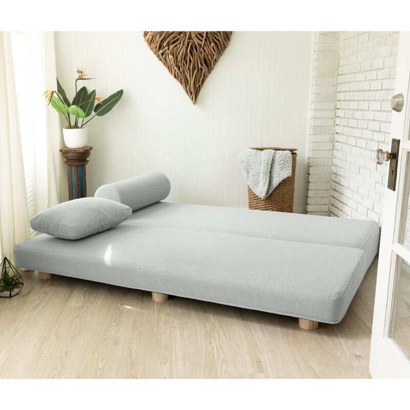 Jaxx Avida Daybed � Fold Out Queen Sleeper � Premium Boucle: Sleek and Modern Lounge for Relaxing and Overnight Guests