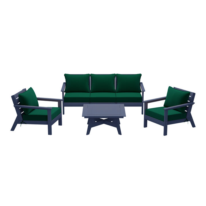 WestinTrends Outdoor 6-Piece Modular Sectional Patio Furniture Sofa Set