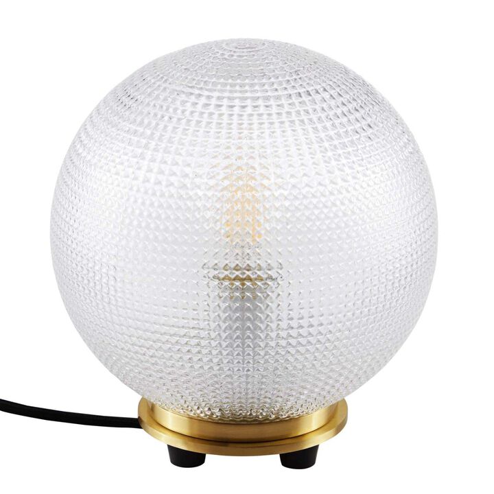Modway Destiny 1-Light Modern Glass Table Lamp in Satin Brass