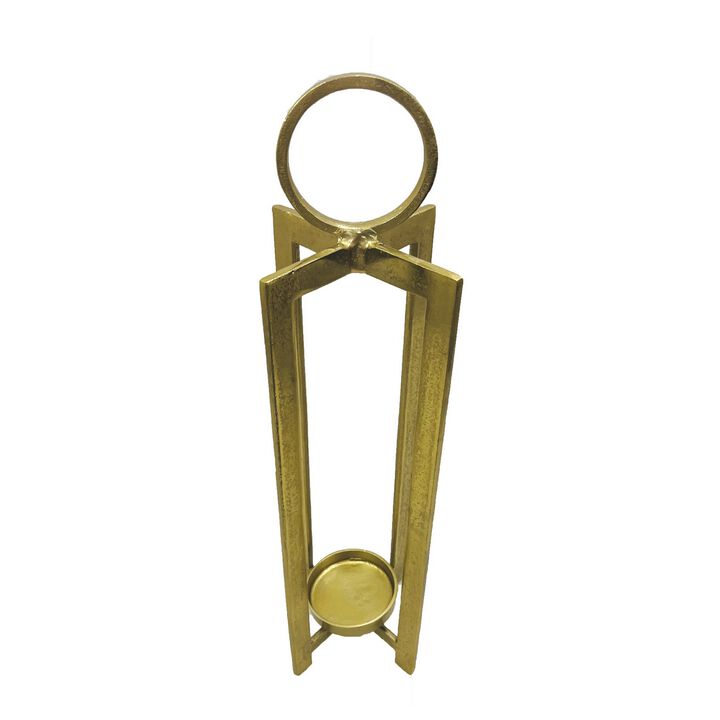Siana Tabletop Decor, Candle Holder, 31 Inch, Gold Finished Metal - Benzara