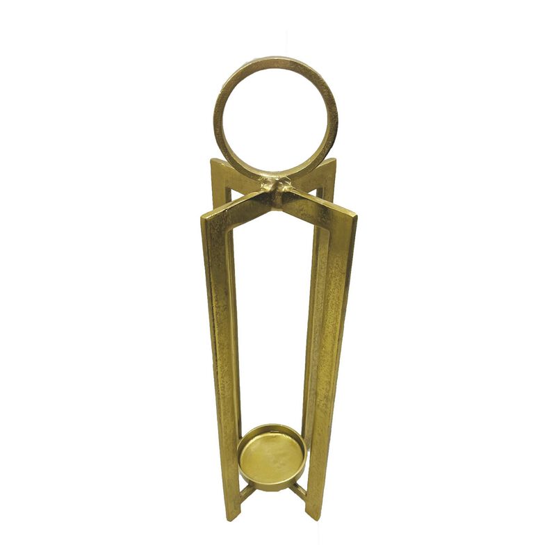 Siana Tabletop Decor, Candle Holder, 31 Inch, Gold Finished Metal - Benzara