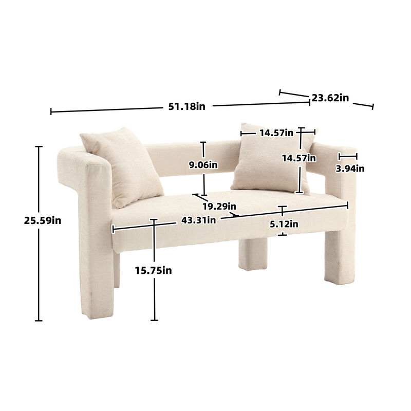 Merax Modern Chenille Loveseat Sofa