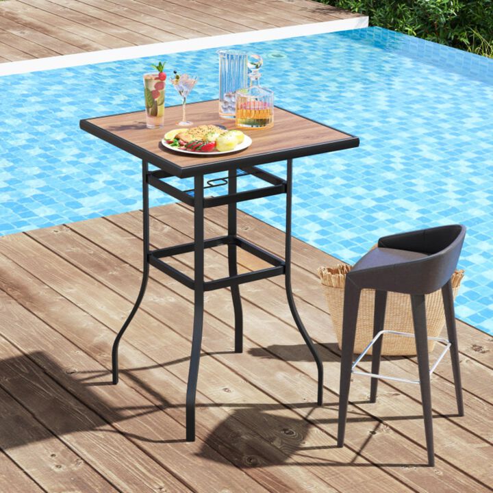 Hivvago 27.5 Inches Patio Bar Table for Garden Backyard Poolside