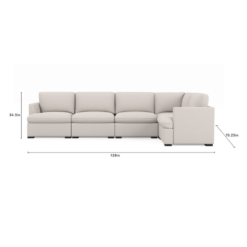 Cromwell 5 Piece Modular Sofa - Light Brown