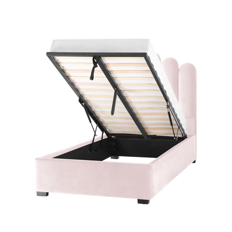 Inspired Home Goldy Velvet Platform Bed