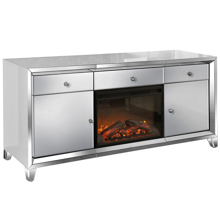 Mirror Fireplace With Insert
