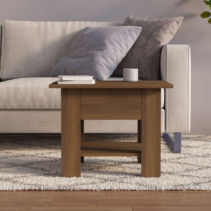 vidaXL Coffee Table Brown Oak 21.7"x21.7"x21.7" Chipboard