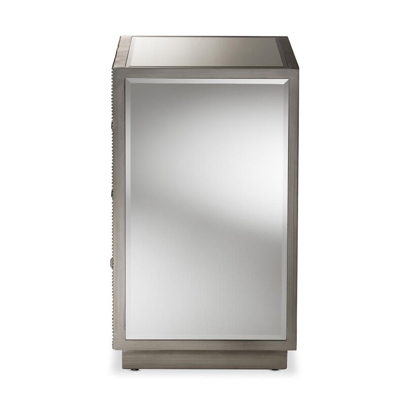 Baxton Studio Edeline Hollywood Regency Glamour Style Mirrored 3-Drawer Cabinet