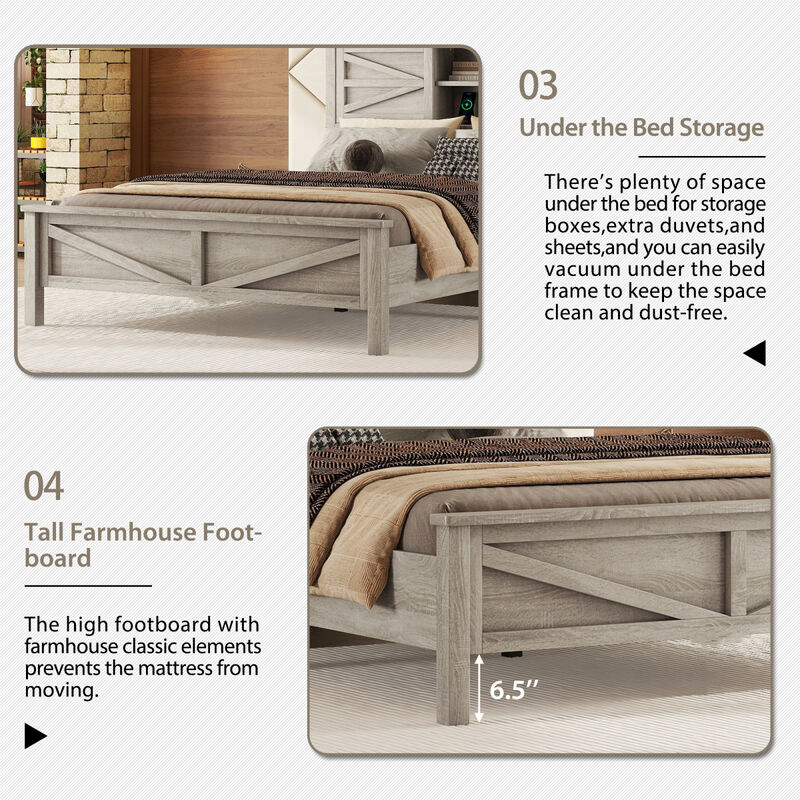 Farmhouse Queen Bedroom Set, Gray