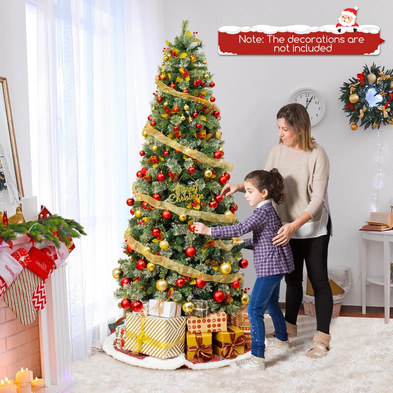 Pre-Lit Artificial Christmas Tree with PVC and Pine Needles