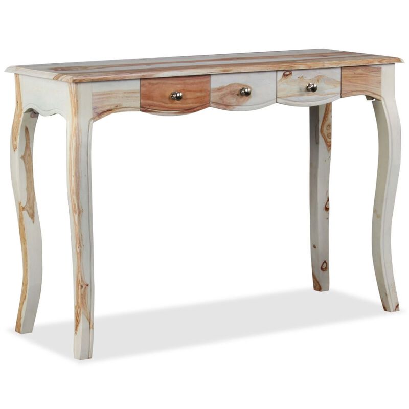 vidaXL Console Table with 3 Drawers Solid Sheesham Wood 43.3"x15.7"x30"