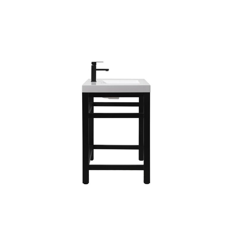 Elegant Kitchen and Bath 42 inch ADA compliant Single bathroom metal vanity in black