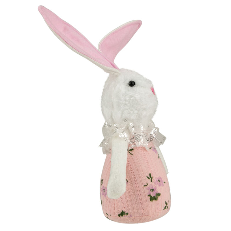 11" Pink Spring Floral Easter Bunny Figure
