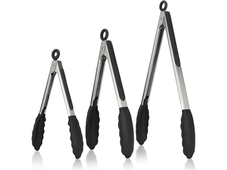 U-Taste  Cooking Tongs, with 600ºF High Heat-Resistant Non-Stick Silicone Tips