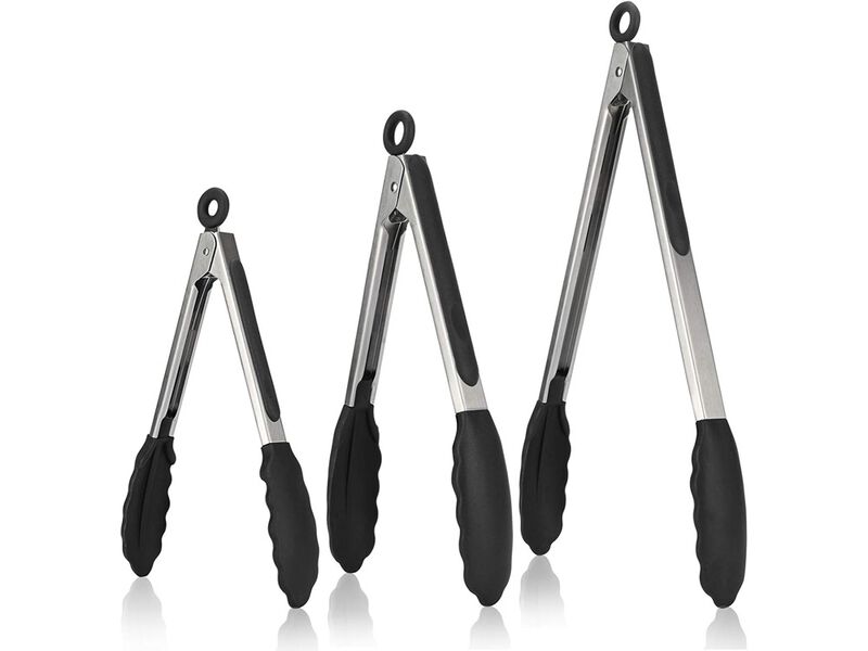 U-Taste  Cooking Tongs, with 600ºF High Heat-Resistant Non-Stick Silicone Tips