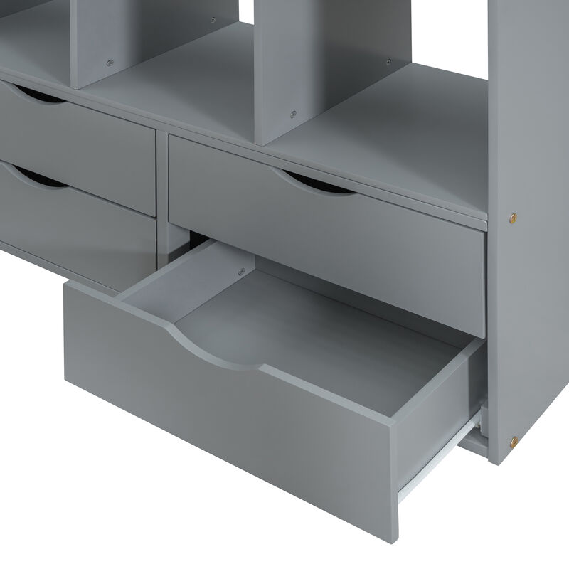 Merax Storage Loft Bed with Writing Desk