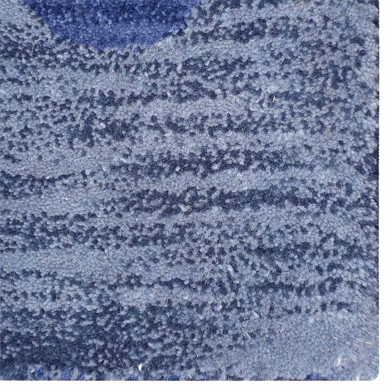 RUGSOTIC CARPETS HAND TUFTED WOOL ECO-FRIENDLY AREA RUGS  - 5'x8', Rectangle Shape, Blue, Contemporary Modern Design, High Pile Thick Handmade Area Rugs for Living Room, Bed Room (K00917)