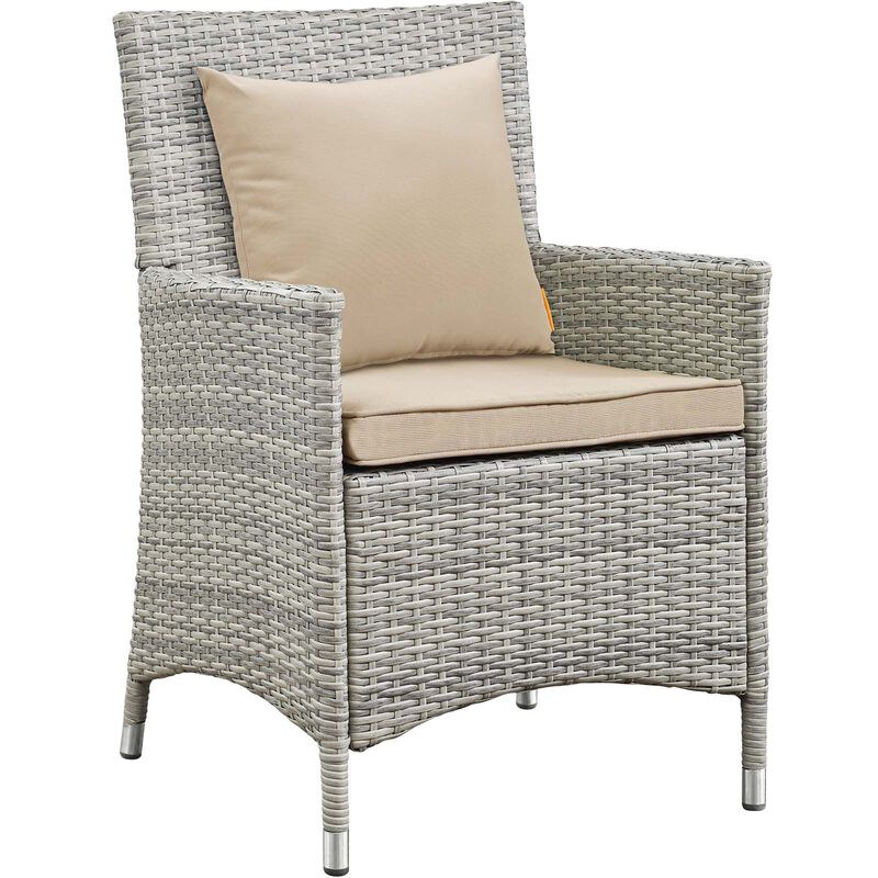 Bridge 4 Piece Outdoor Patio Patio Conversation Set with Pillow Set - Light Gray Beige