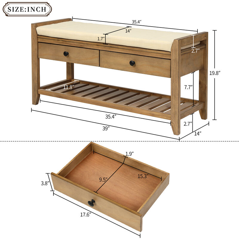 Merax Multipurpose Entryway Storage Bench