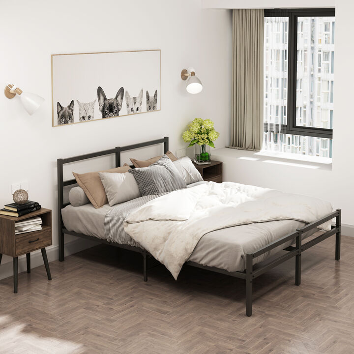 Streamdale Metal Platform Bed Frame with Headboard (Queen)