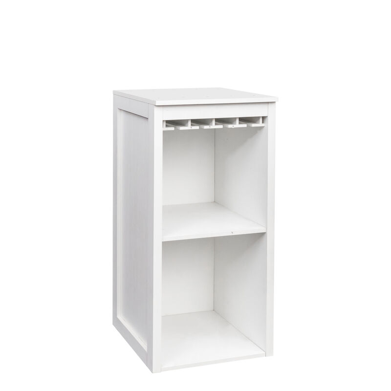 Brown Walnut Color Modular Wine Bar Cabinet With Storage Shelves With Hutch For Dining Room