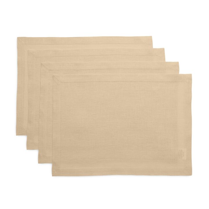 Solino Home 100% Pure Linen Placemats 14 x 19 Inch Set of 4 | Fete