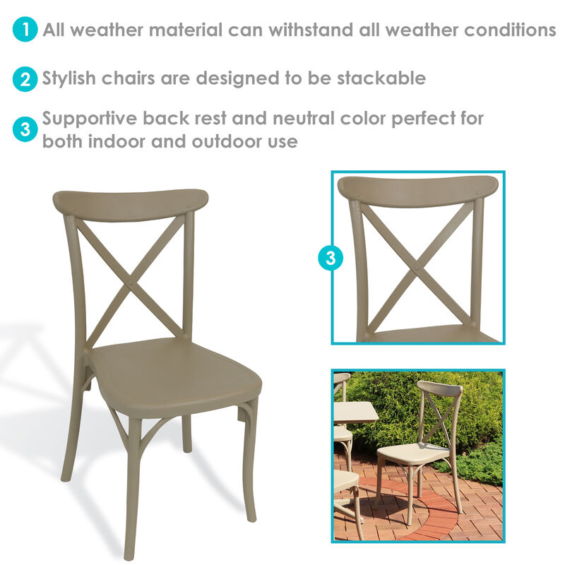 Sunnydaze Bellemead Plastic Patio Dining Chair - Coffee