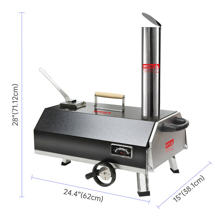Streamdale Portable Wood-Fired Pizza Oven with Stone