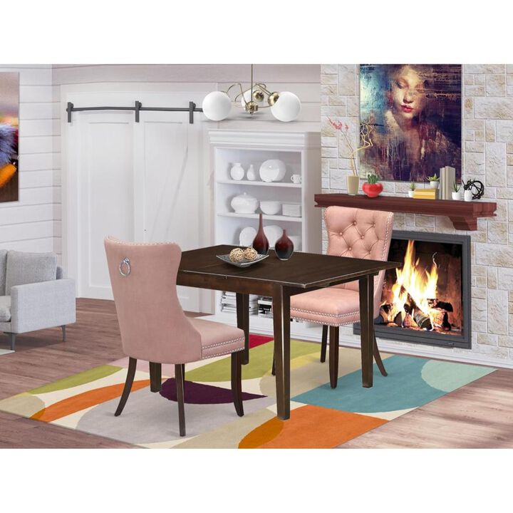 3 Piece Dining Set Consists of a Rectangle Kitchen Table with Butterfly Leaf