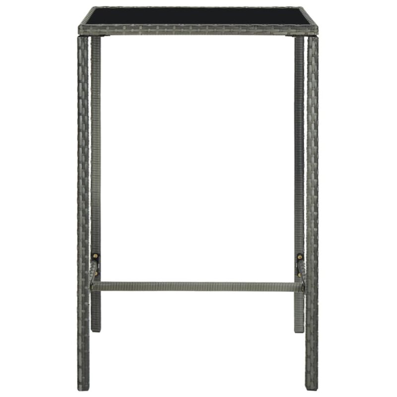 vidaXL 5 Piece Garden Bar Set with Cushions Poly Rattan Gray