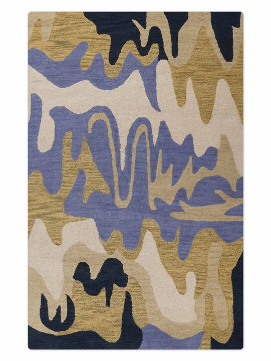 RUGSOTIC CARPETS HAND TUFTED WOOL ECO-FRIENDLY AREA RUGS  - 5'x8', Rectangle Shape, Multicolor, Abstract Modern Design, High Pile Thick Handmade Area Rugs for Living Room, Bed Room (K00S10)