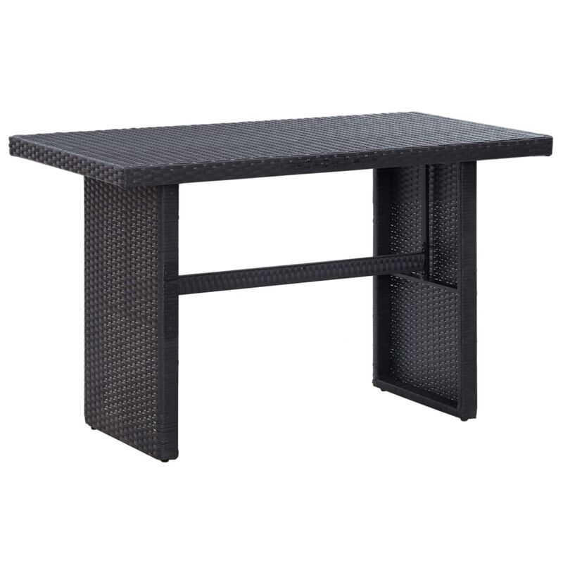 vidaXL 3 Piece Patio Lounge Set with Cushions Poly Rattan Black