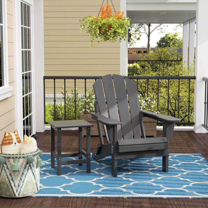 WestinTrends Outdoor Patio Adirondack Chair with Side Table