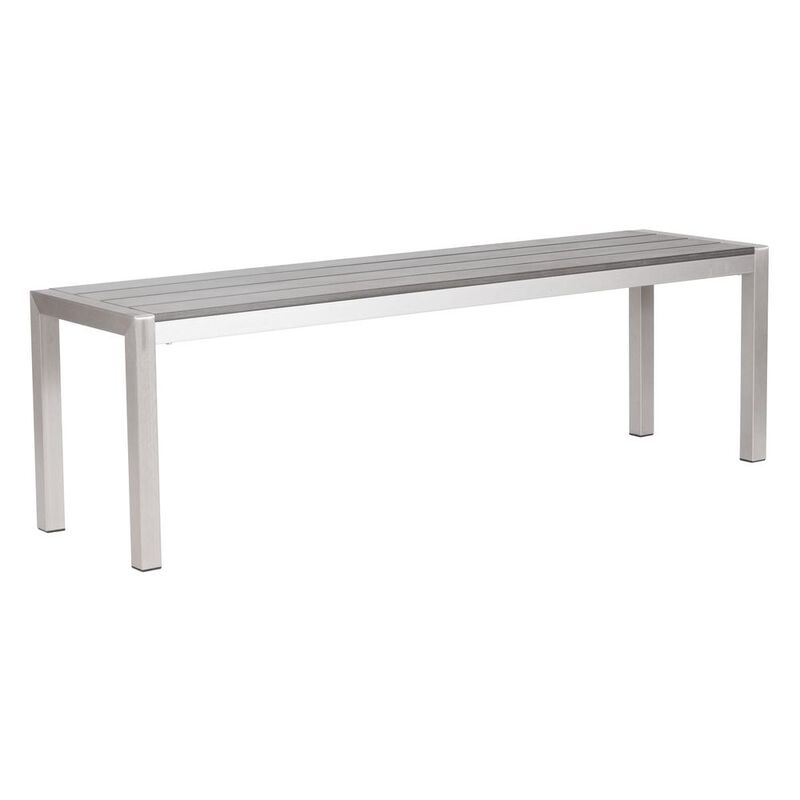 Belen Kox Double Bench, Brushed Aluminum