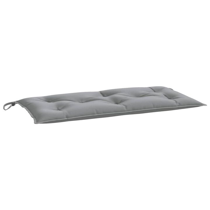 Claire Outdoor Cushion for Bench Set of 2, 39in Gray Tufted Oxford - Benzara