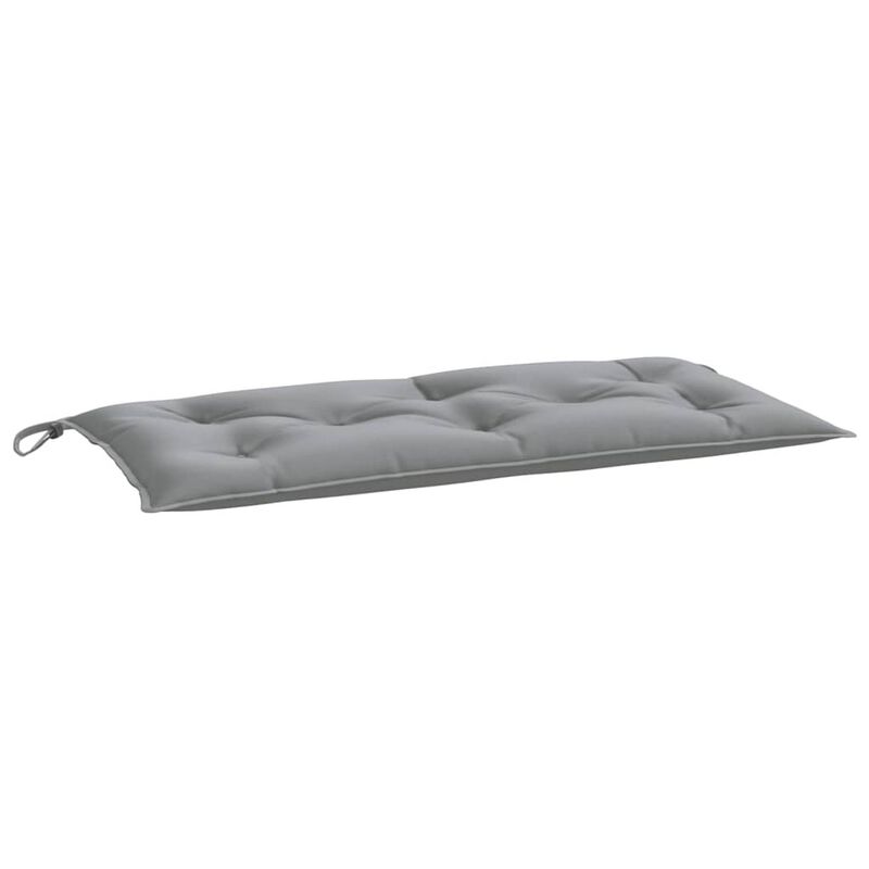 Claire Outdoor Cushion for Bench Set of 2, 39in Gray Tufted Oxford - Benzara