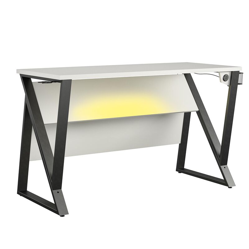 Ntense Genesis Adjustable Gaming Desk, White