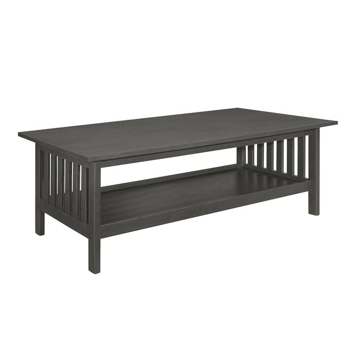 Wiston 3 Piece Table Set, 1 Coffee Table, 2 End Tables, Antique Gray Wood - Benzara