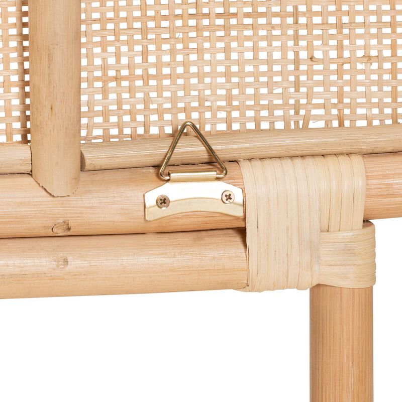Bali & Pari Reegan Modern Bohemian Natural Rattan Queen Size Standalone Headboard