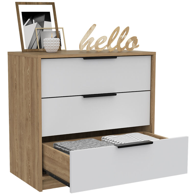 Kaia 3 Drawers Dresser, Superior Top - White Pine